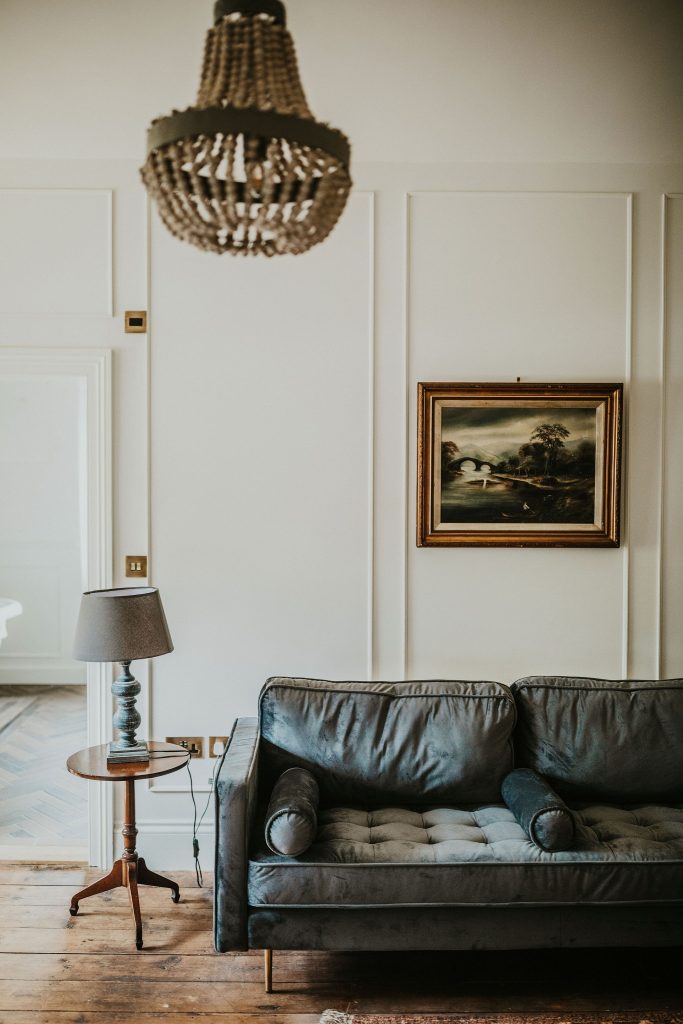 The Oat Bedroom at The Farmhouse at Tythe in rural Oxfordshire.